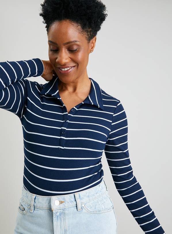 Navy Stripe Collar Bodysuit 8
